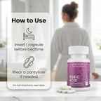 Seroflora Boric Acid Vaginal Suppositories 600mg – 60 Count (30ct, 2 Bottles) Odor Control, Feminine pH Balance & Daily Freshness – Clean Holistic Hygiene for Women – Made in USA
