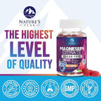 Magnesium Citrate Supplement Gummies Sugar-Free, High Absorption Magnesium Gummy Supplements for Women & Men, Supports Sleep, Heart Health, Bones and Muscles, for Relaxation & Digestion - 60 Gummies