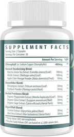 Women's Body Deodorizing Supplement – Chlorophyll Capsules for Body Odor, Fresh Breath & Gut Detox, for Social Confidence – Vegan with Matcha Green Tea, Apple Cider Vinegar