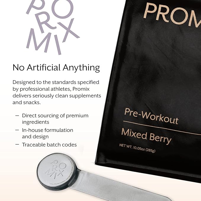 ProMix Nutrition Pre-Workout Powder, Mixed Berry - Maximize Focus & Performance - Helps Muscle Gain, Endurance - Vitamin B12, Caffeine, Beta-Alanine & L-Tyrsosine - 30 Servings (Pack of 1)