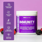 GOBIOTIX Vitamin C - Immune Defense Support Supplement - Immunity Powder Wellness Booster - Vegan Superfood - Elderberry, Turmeric, B12 Vitamin Supplement, Non-GMO and Sugar Free (Berry)