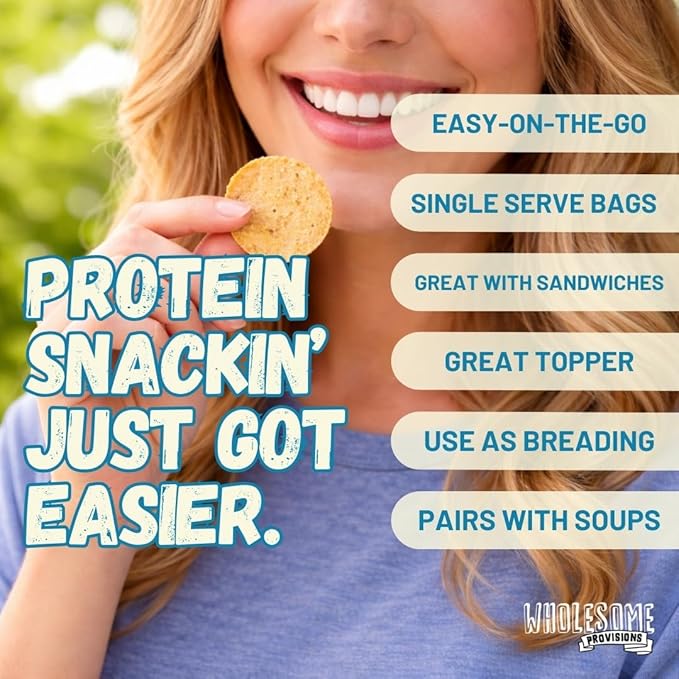 Protein Chips, 14g Protein, 3g-4g Net Carbs, Gluten Free, Keto Snacks, Low Carb Snacks, Protein Crisps, Keto-Friendly, Made in USA (Sea Salt Vinegar, 4 Pack)
