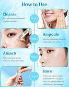 4% Hyaluronic Acid Serum for Face, 8D Hyaluronic Acid Ultra Hydrating Anti-Aging Serum with 20,000ppm Acetyl Hexapeptide-8, Korean Skincare Single-Use Ampoule for Dry & Sensitive Skin, 30pcs