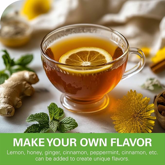 WT WEETEE Roasted Dandelion Root Tea with Milk Thistle and Peppermint, 50 Natural Caffeine-free Herbal Tea Bags for Liver Cleanse