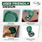 Travel Pill Organizer - Durable, Watertight Pill Case Travel Size with 4 Compartments - Compact Pill Travel Case for Vitamins, Supplements, Medicine - Travel Pill Container for Purse (Green)