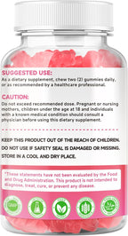 Calcium Citrate Gummies w/Vitamin D3, High Absorption Calcium Supplement for Women & Men, Plus Magnesium, Potassium, Zinc for Muscle & Immune Support, Sugar-Free, Raspberry Flavor, 60 Count