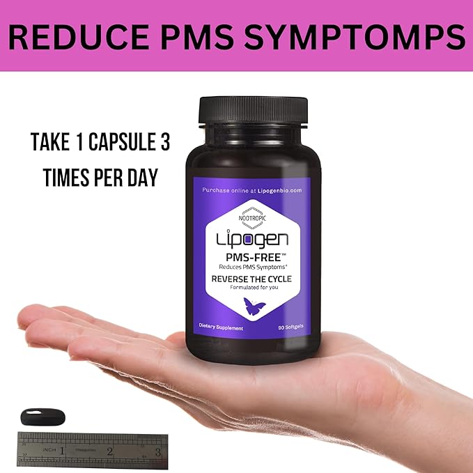PMS Relief | Positive Vitamins Impact on PMS, Mood, Stress & Hormone Balance | Phosphatidylserine and Phosphatidic Acid | PMS Support Supplement: 90 softgels, 30 Days Supply