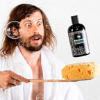 Ballsy Give-A-Sack Charcoal Body Wash for Men - 16 Oz with Pump, Mint & Mandarin - Moisturizing Men's Bodywash with Coconut Oil