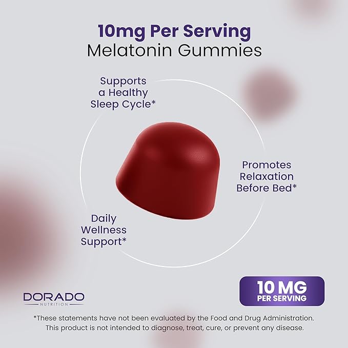 Melatonin Gummies 10mg for Adults (180 Count) - Quick Dissolve Melatonin Gummies - Gummy for Adults Contains 10mg - High Potency - Mixed Berry Flavor - Non-GMO, Vegan Supplement & Made in USA