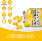 Magnesium Glycinate Gummies 1000mg, Sugar Free Magnesium Potassium Supplements Chewable for Adults with L-Threonate for Sleep, Body Support and Relaxation,90 Mango Pineapple Gummies