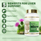 Liver Cleanse Detox & Repair - Milk Thistle Supplement, with Silymarin, N-Acetyl Cysteine(NAC), Artichoke, Turmeric & Dandelion for Liver Detox, Cleanse, Gluten Free, Non-GMO - 120 Capsules
