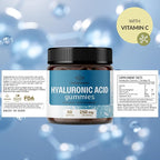 HERBAMAMA Hyaluronic Acid Gummies - 250mg Pure Hyaluronic Acid for Hair, Skin & Nails Support - Vegan, Non-GMO Skin Elasticity Supplement - 60 Pectin-Based Mango-Flavored Chews