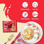Hethstia Protein Ramen Spicy Beef Flavor, 6-Pack Instant Noodle Soup, 32g Plant-Based Protein, Vegan, Non-GMO, Low Fat, Healthy High Protein Ramen Meal
