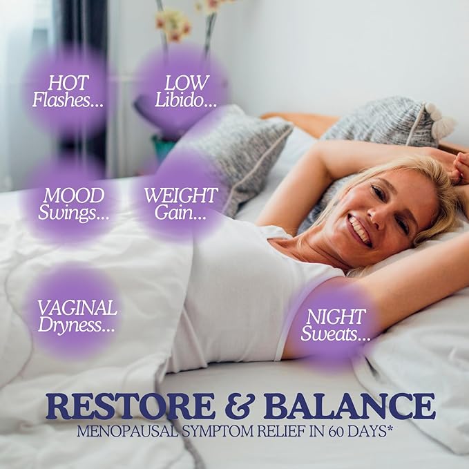 11-in-1 Hormonal Balance, Relief for Menopause Symptoms, Helps Reduce Hot Flashes, Night Sweats, and Mood Swings, Clinically Proven Ingredients, Natural PMS Support, Made in USA, 3rd Party-Tested