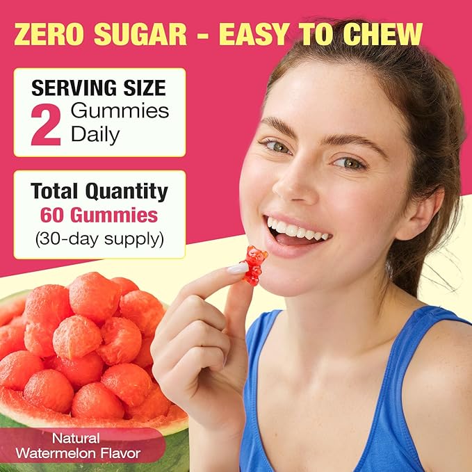 NIFEISHI Berberine Supplement, (Sugar-Free) Berberine Gummies with Ceylon Cinnamon, Milk Thistle for Metabolism, Energy, Gut Health, Vegan, Non-GMO, Gluten Free - Watermelon Flavor 60 Gummies