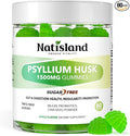Psyllium Husk Gummies, 1500mg Psyllium Husk Fiber Supplement with Probiotics, Inulin, Chia Seed Powder for Gut & Digestive Health, Regularity, Vegan, Sugar Free, 60 Chewable