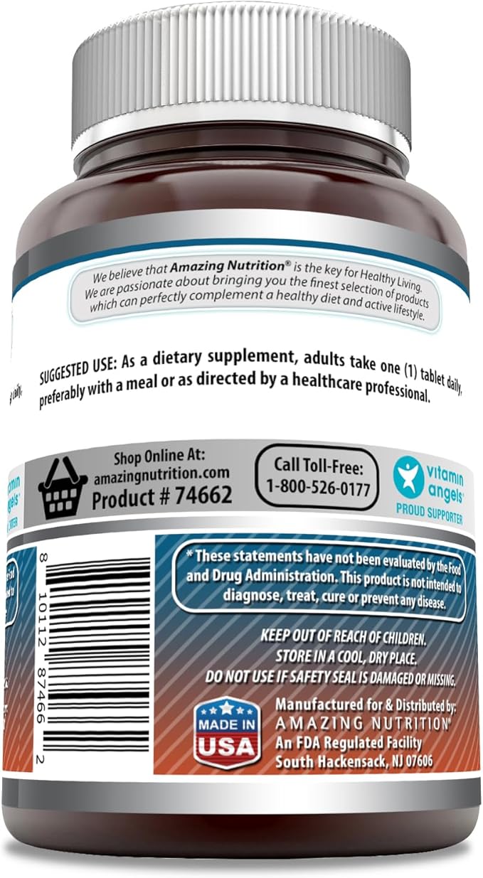 Amazing Formulas Calcium with Vitamin D3 Supplement | Tablets | Non-GMO | Gluten-Free | Made in USA (Pack of 1 | 120 Count)