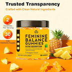 Suiyilary Feminine Probiotics Gummies for Women, Pineapple Gummies PH Balance, Premium Vaginal Health, Immune Support, Vegan, Gluten-Free, Hawaiian Pineapple 90 Gummies 45 Servings