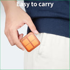 Small Pill Box,4 Compartments Travel Pill Case, Portable Pill Organizer,Mini Pill Container for Pocket,Daily Compact Travel Medicine Holder for Vitamins Fish Oil and Supplement Storage(Orange+Yellow)