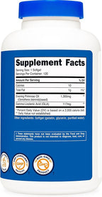 Nutricost Evening Primrose Oil 1,300mg, 120 Softgels (3 Bottles) - Non-GMO, Gluten Free, 120 Servings