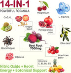 Beet Root Gummies – Nitric Oxide Beetroot Gummies with Coq 10, Grape Seed, Pomegranate for Circulation & Energy Support – Vegan, Non-GMO, 120 Beet Chews