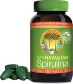 Nutrex Hawaii Pure Hawaiian Spirulina – Vegan Superfood, 1000 mg Tablets, Farm Grown in Kona, Non-GMO, Immune Support & Cellular Energy, 180 Count (Pack of 1)