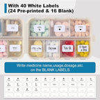 14 GRIDS Travel Pill Organizer Box with Labels - Travel Medicine Case Kit - Pocket Daily Pharmacy Container - Travel Medication Holder Dispenser for Fish Oil Vitamin Supplement Storage - Khaki