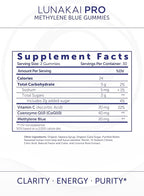 Lunakai PRO USA Made Methylene Blue Gummies 20mg with CoQ10 & Vitamin C – USP & Pharmaceutical Grade Daily Nootropic for Brain Focus, Cognitive Support & Energy, Non-GMO, 60ct