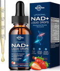 Liposomal NAD+ Liquid Supplement, Nad Resveratrol Supplement for Women & Men, Nicotinamide Riboside with PQQ, CoQ10, Quercetin for Anti-Aging, Brain, Cellular Energy Health, Strawberry Flavor, 2 Fl Oz
