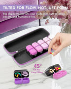 Weekly Pill Organizer 2 Times a Day, 7 Day Travel Medicine Pill Organizer with Moisture-Proof Silicone Lid, AM PM Daily Pill Box for Vitamins & Supplements, Aesthetics Pill Case(Purple)
