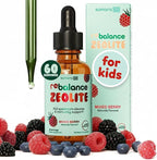 Zeolite Detox for Kids Liquid Drops, Gentle Full-Spectrum Cleanse & Immunity Support with Chlorella, Cilantro Leaf Extract, Milk Thistle, Zinc, Magnesium & Selenium, Mixed Berry Flavor, 60 Servings