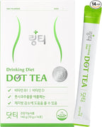 Dot Tea – Green Apple Single-Serve Packets, 1 Boxes (14 Servings) – Apple-Derived Polyphenols + Vitamins B1 & D – Korean Inner Beauty Drink