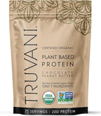 Truvani Dairy Free Protein Powder | Chocolate Peanut Butter | 20g Organic Plant Based Pea Protein | 20 Servings | Vegan, Keto, Gluten Free | Low Carb | No Added Sugar