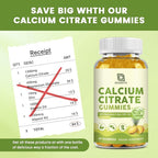 Calcium Citrate Gummies for Women, 1200mg Calcium Citrate Magnesium with Vitamin C D3 K2, Absorption Calcium Supplements for Bone, Muscle, Immune, Sugar Free (120Count)