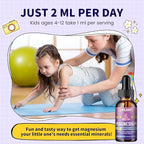 Kids Magnesium Liquid Drops-Magnesium Glycinate Liquid for Kids Supplement-w/L-theanine, Omega-3, Vitamin B6, D3 - for Sleep, Relaxation, Brain, Bones - Pineapple Flavor, 4 Fl Oz