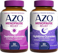 AZO Daytime 30 Count & Nighttime 30 Count Menopause Gummy Bundle for 24 Hour Support of Menopause Symptoms, Hot Flashes, Night Sweats & Sleeplessness