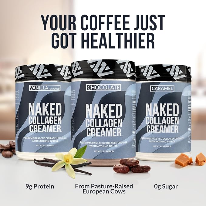 Naked Collagen Coffee Creamer - Vanilla Collagen Creamer For Coffee - Dairy-Free, Gluten-Free, GMO-Free - Support Hair, Skin, and Nails - 40 Servings