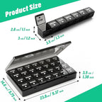 Large Monthly Pill Organizer, XL 4 Weeks Pill Box,28 Day Pill Cases Organizerd by Week,Big Compartment Pill Container with Dust-Proof,for Pills/Vitamin/Fish Oil/Supplements,by Yaklim (Black)