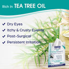 Dr. Fischer Tea Tree Eyelid Wipes - Gentle Eye Wipes for Everyday Eye Cleansing and Hypoallergenic Makeup Remover