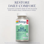 SOLARAY DAO Enzyme - Digestive Enzyme That Breaks Down Histamine - 60,000 HDU - Digestive Enzymes - Vegan, Gluten Free, Lab Verified - 135 Servings, 135 VegCaps