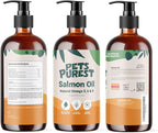 Pets Purest Salmon Oil for Dogs, Cats, Horses, Ferrets & Pets - 32 Fl Oz 100% Pure Premium Food Grade - Natural Omega 3, 6 & 9 Supplement - Promotes Coat, Skin, Joint and Brain Health