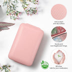 Daily Pill Organizer, 8 Compartments Portable Pill Case Travel Pill Organizer, Pill Container Large for Purse Pocket to Hold Vitamins, Cod Liver Oil, Supplements and Medication, Pink