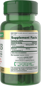 Nature's Bounty Vitamin D3 K2 Supplement, 4000 IU, D3 Plus 100 mcg of Vitamin K Supplements for Adults for Heart & Bone Health Support, 60 Day Supply, 60 Vegetarian Capsules (Pack of 3)