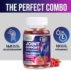 Joint Support Supplement - Extra Strength Glucosamine Gummy Supports Joints Health & Flexibility for Back, Knees, Hands - Natural Vitamin E Immune Support - Best Gummies for Women & Men - 120 Gummies