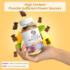 Magnesium Glycinate Gummies 200mg, Triple Magnesium Citrate Sleep Gummies for Adults & Kids, Sugar Free, Supplement for Stress Relief, Lemon Flavor, 60 Count