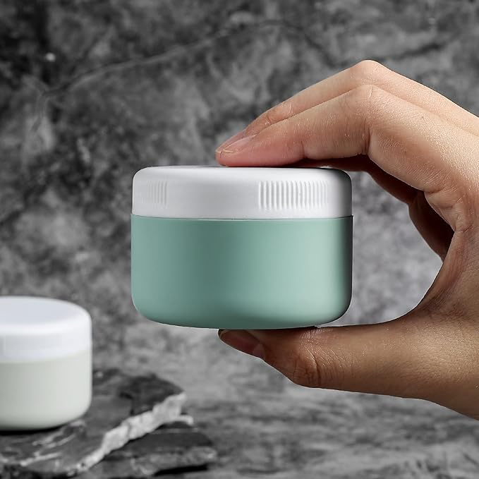 kuangre Travel Containers for Toiletries, Silicone Cream Jars BPA-Free, Leak-proof 3oz Travel Size Containers, Portable Size Silicone Jars with Lid for Cosmetic Face Hand Body Cream (4 Pack)