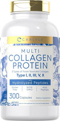 Carlyle Multi Collagen Protein Capsules 2000mg | 300 Count | Type I, II, III, V, X | Collagen Peptide Pills | Keto & Paleo Friendly, Gluten Free, Non-GMO Supplement