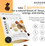 Barker Wellness Daytime Sugar-Free Adaptogen Mushroom Gummies - Lion's Mane, Cordyceps, Reishi & Shiitake | Vegan, Immune System Support, Natural Energy, Enhanced Focus & Mood for Adults | 60 Count