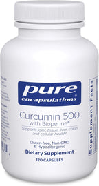 Pure Encapsulations Curcumin 500 with Bioperine - Antioxidant Supplement to Support Joints, Tissue, Liver, Colon & Cellular Health* - with Turmeric Curcumin & Bioperine - 120 Capsules