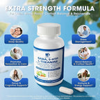 GABA Supplements 750mg with L Theanine, 5HTP, Ashwagandha, Lemon Balm, Ginkgo Biloba, Omega-3, 10 in 1 GABA Calm Capsules for Sleep, Relaxation, Focus, Mood Support, Cortisol Balance - 90CT
